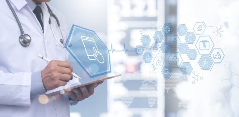 Healthcare professional developing a medical device concept