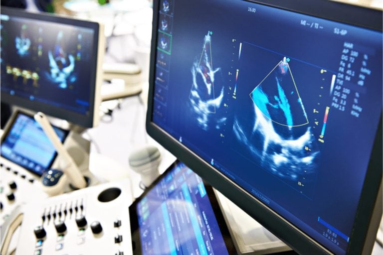 Computer screen of a medical device