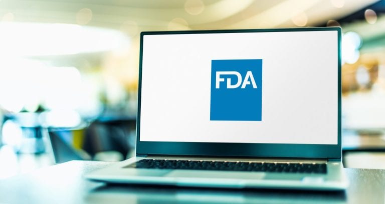 Laptop in lab with FDA logo